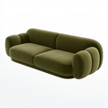 Divano 2 posti 190 x 90 x 75 cm in tessuto verde oliva per soggiorno stile contemporaneo