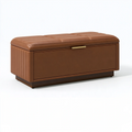 Panca contenitore 120 x 45 x 48 cm in similpelle marrone - seduta imbottita stile moderno