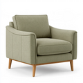 Poltrona 85 x 90 x 88 cm in tessuto verde salvia con gambe in legno stile moderno