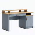 Scrivania 120 x 60 x 90 cm in legno grigio e rovere con ripiano
